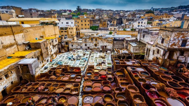 Chaouwara Tanneries in Fes has been washing, treating, smoothing and colouring animal skins into soft leather goods since the 13th century.