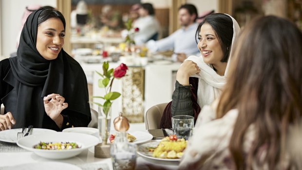 Women can now enjoy meals in the same space as men.