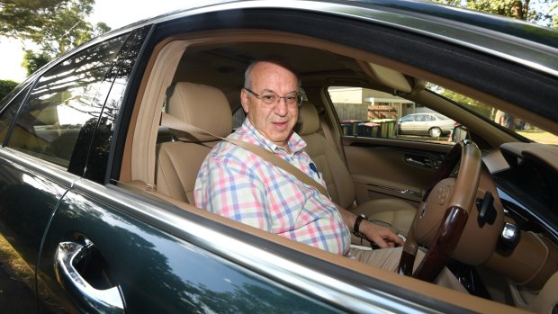 Eddie Obeid outside his Hunters Hill home on Tuesday.