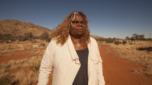 Bess Price, a minister in the Northern Territory government, on the road to Yuendemu in Walpiri country, north-west of Alice Springs.