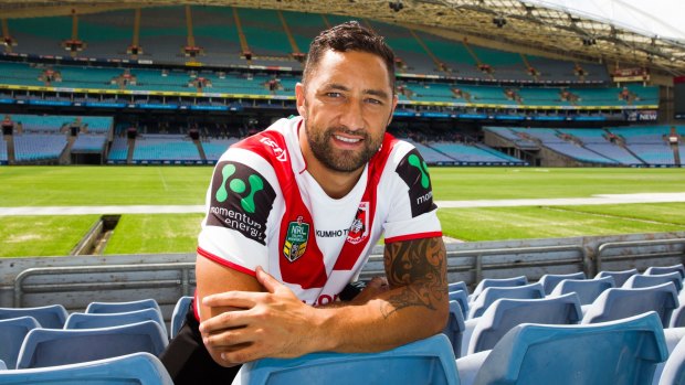 Backing his pack: Benji Marshall at ANZ Stadium on Tuesday.