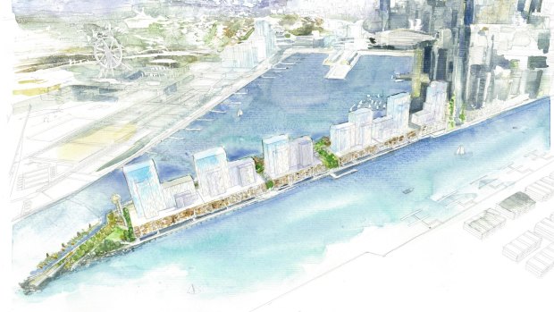 A 2015 impression of the Collins Wharf proposal. 