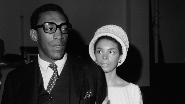 Bill Cosby and his wife, Camille, attending a charity benefit in California, 1966.