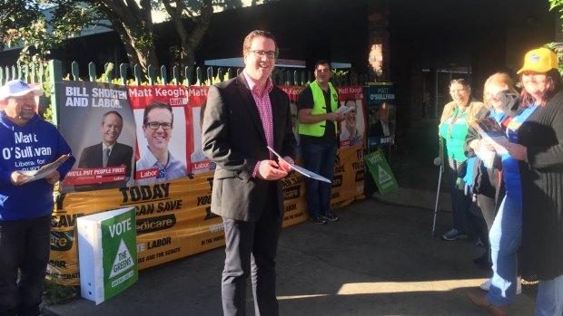 Matt Keogh casts his vote as Labor hopeful for the seat of Burt.