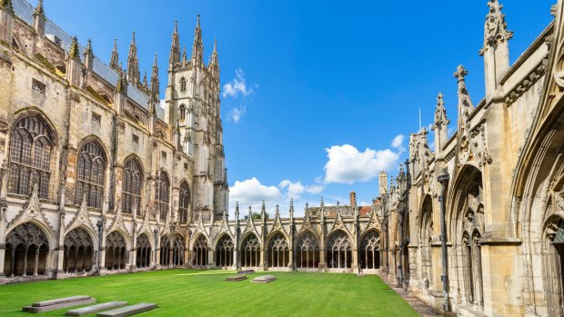 Canterbury Cathedral, Canterbury, Kent, England. One of the oldest cathedrals in England, founded in 597, and is the seat of the Archbishop of Canterbury, the leader of the Church of England and symbolic leader of Anglicans worldwide.