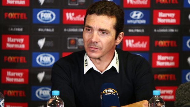 A satisfied Adelaide United coach Guillermo Amor speaks to the media after the game.