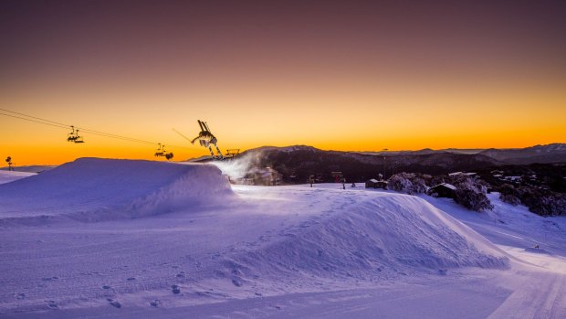 Cold morning at Mt Buller, Sunday July 19, 2015. 