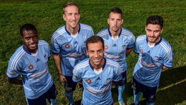 League of nations: Sydney FC's Jacques Faty, Marc Janko, Alex Brosque, Nikola Petkovic and Christopher Naumoff.