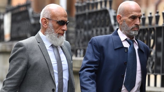 Ibrahim Elomar, left, and Mamdouh Elomar arrive at the Supreme Court of NSW on Wednesday for sentencing.