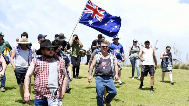 A rally at Don Lucas Reserve in Cronulla, to commemorate the Riots. 