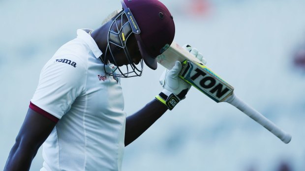 Signs of life: Jason Holder and the West Indies had their best day of the series at the MCG.