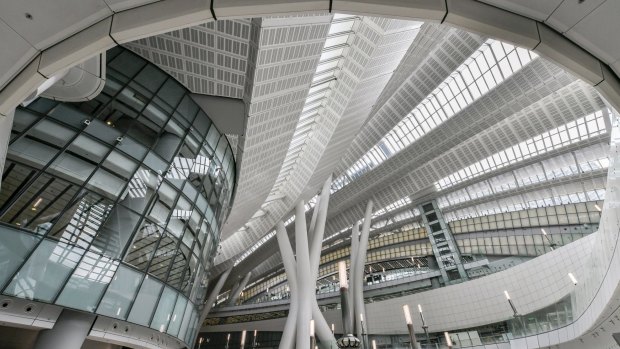 Hong Kong's West Kowloon Terminus has departure and arrival lounges for an expected 80,000 passengers a day.
