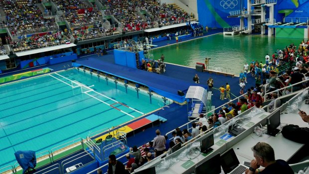 On Tuesday (Rio time) the blue of the water polo pool contrasted markedly with the green of the diving pool.