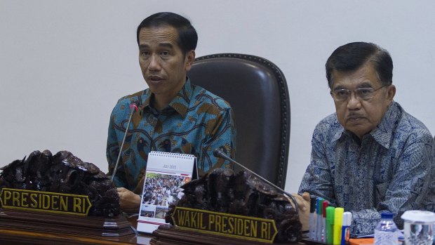 Indonesian President Joko Widodo (left) and Vice-President Jusuf Kalla (right) were divided over the execution of Chan and Sukumaran.