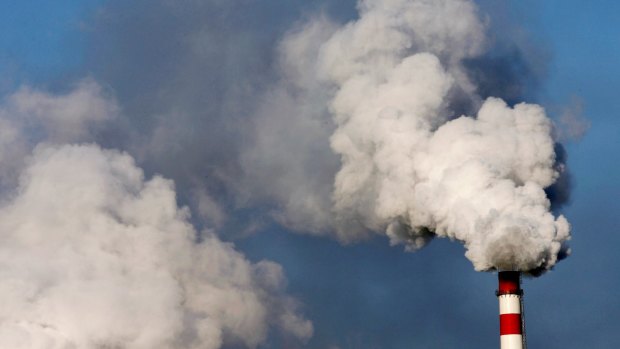 Pollution billows from chimneys at the Chifeng Thermal Power Plant in Chifeng, Mongolia. .