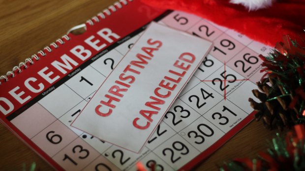 Christmas cancelled calendar, due to Covid-19 Coronavirus pandemic. Christmas cancelled