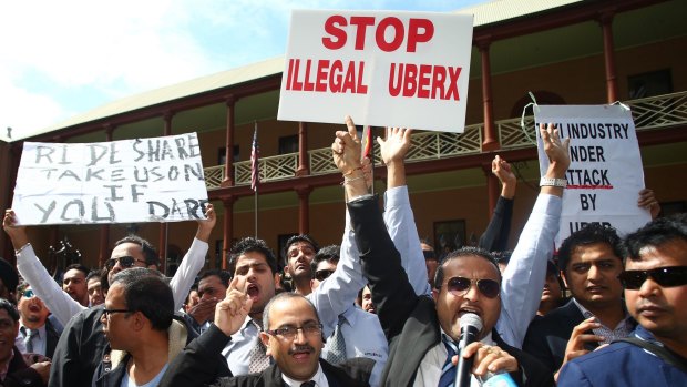Taxi drivers in Sydney and around the world are unhappy with the growth of Uber. 