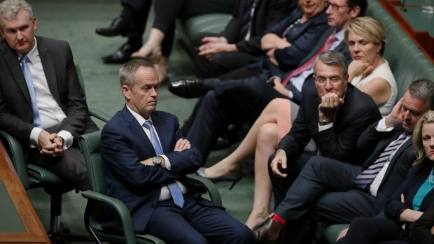 Opposition Leader Bill Shorten and Shadow Attorney-General Mark Dreyfus during a Labor resolution in the House of Representatives on Wednesday.