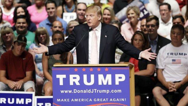 Donald Trump speaks at a rally in Oskaloosa, Iowa last week.