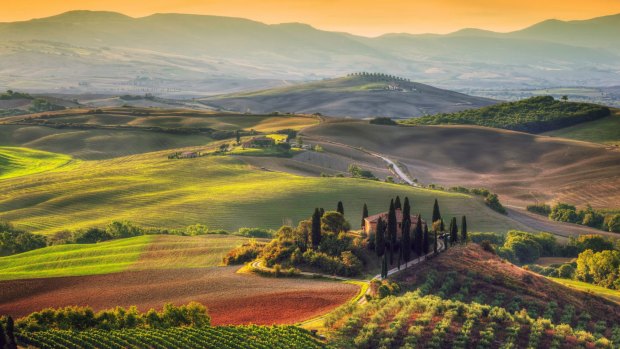 Tuscany at sunrise.