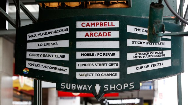 Campbell Arcade's vintage street signage