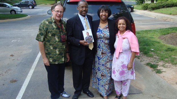 Gosnells' couple Greg (left) and Medgee Whyte (right) with US presidential hopeful Ben Carson and wife Candy.