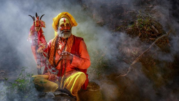 A yogi at Pashupatinath Temple in Kathmandu.