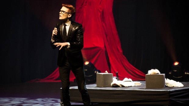 Commanding force: MC Rhys Nicholson at the Sydney Comedy Festival Gala.