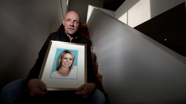 Wayne Belford with a photograph of his former fiancee, Melissa Ryan, who died in a car crash in 2011.