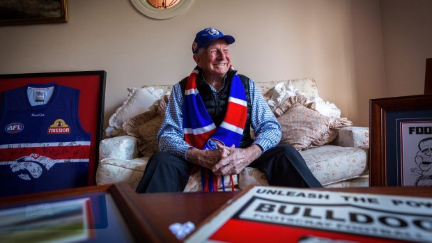 Hopes riding high: Bob Edwards, 79, a lifelong Footscray supporter was at the 1954 and 1961 grand finals.