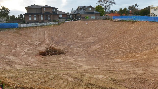 The giant collapsing excavation in Mount Waverley has been refilled.