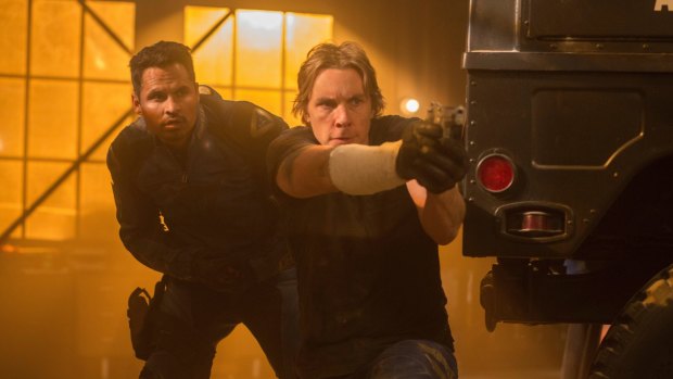 Michael Pena (left) and Dax Shepard in the coming film <i>CHiPS</i>, inspired by the TV series. 