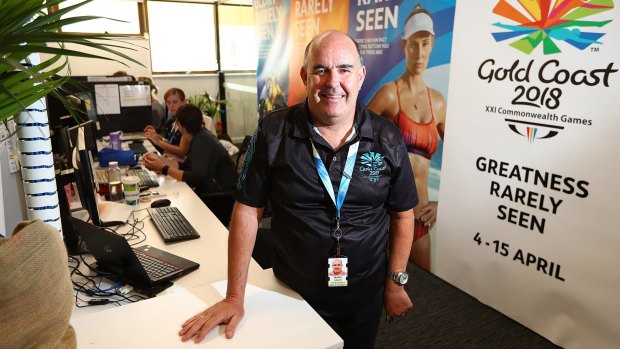 Mark Grant at work as a volunteer for the 2018 Commonwealth games. 
