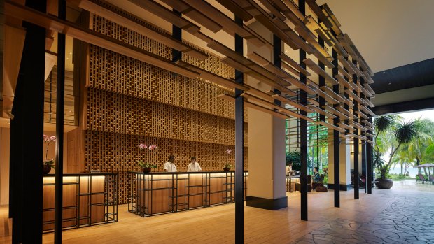 The lobby at PARKROYAL Penang Resort. 