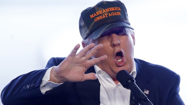 Republican presidential candidate Donald Trump at a campaign rally in Moon, Pennsylvania.