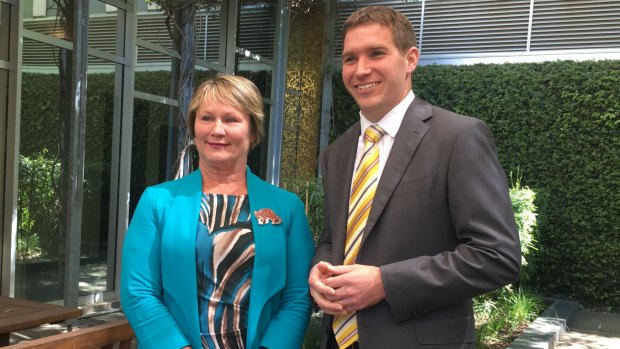 Deputy Liberals leader and planning spokeswoman Nicole Lawder, left, with Alistair Coe, right. 