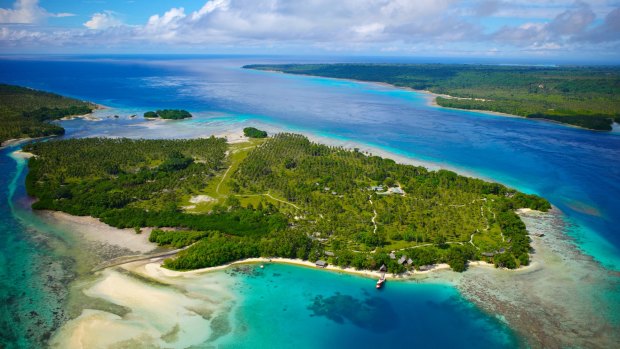 Air New Zealand usually flies from Auckland to Vanuatu once a week.