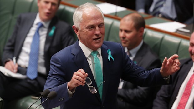 Prime Minister Malcolm Turnbull during question time on Wednesday.