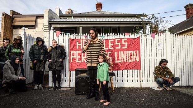 Bendigo Street squatters in Collingwood were served notices to vacate the homes in August.