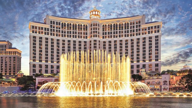 The Bellagio Hotel's fountains burst into a choreographed show every day.