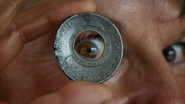 The 1813 holey dollar which sold in Melbourne for $410,000 in August 2012.