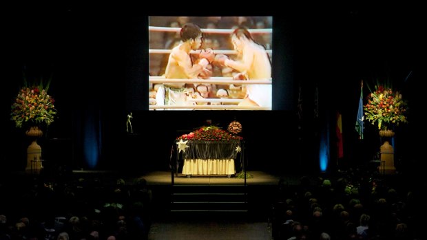The state funeral for Rose at Festival Hall. 