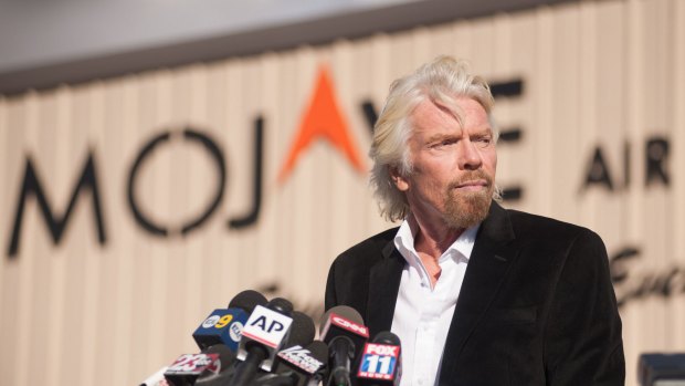 Virgin founder Sir Richard Branson at a press conference in Mojave, California, after the crash of his prototype spacecraft in October.