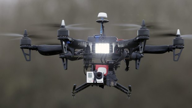 A French company's drone during a demonstration flight.