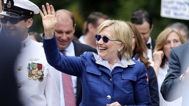 "It's my favourite parade,"  Hillary Clinton called out during the Memorial Day parade in New Castle.