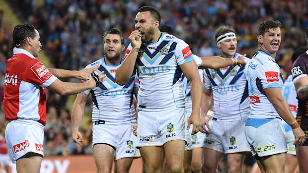 Furious: Gold Coast Titans prop Ryan James was incensed by a string of refereeing decisions in Friday night’s elimination final against the Broncos.