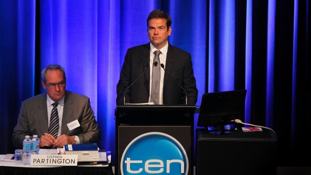 Lachlan Murdoch at the 2013 Ten annual meeting when he was chairman. 