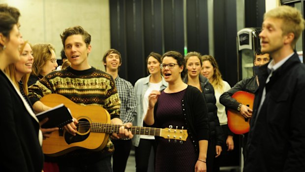 Youthful harmony: Olivia Swift leading CHOIR Canberra.