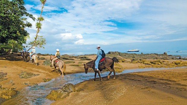 Horseback riding, Playa Caletas, Costa Rica.