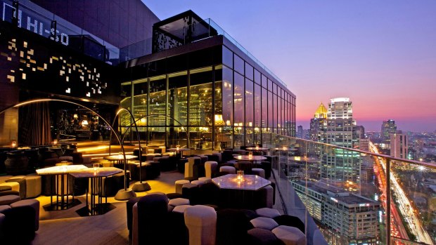 The rooftop bar.